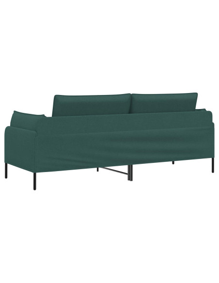 Divano 3-Persone Verde Scuro 222 x 81 x 89 cm Tessuto