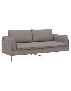 Divano 3-Persone Tortora 222 x 81 x 89 cm Tessuto 2
