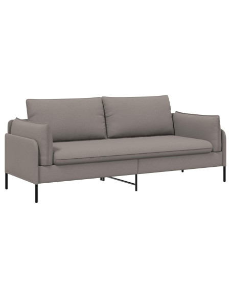 Divano 3-Persone Tortora 222 x 81 x 89 cm Tessuto