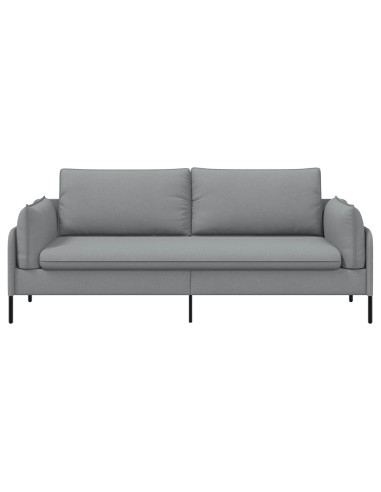 Divano 3-Persone Grigio Chiaro 222 x 81 x 89 cm Tessuto