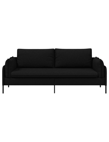 Divano 3-Persone Nero 222 x 81 x 89 cm Tessuto