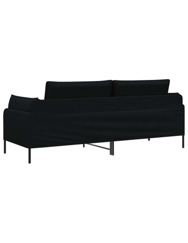 Divano 3-Persone Nero 222 x 81 x 89 cm Tessuto