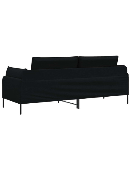 Divano 3-Persone Nero 222 x 81 x 89 cm Tessuto