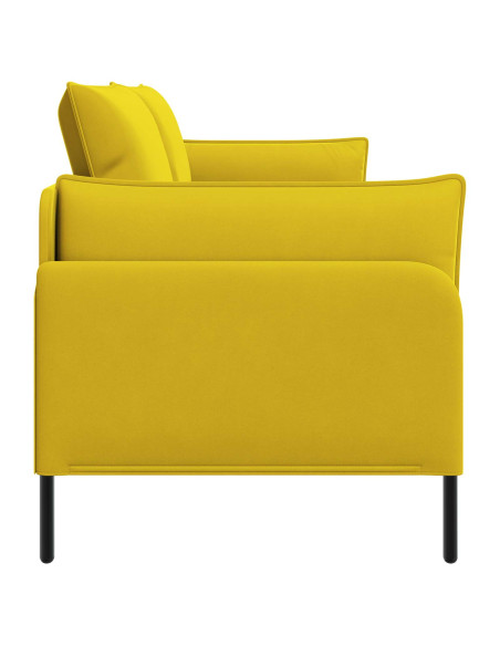 Divano 3-Persone 3 posto Giallo 222 x 81 x 89 cm Velluto