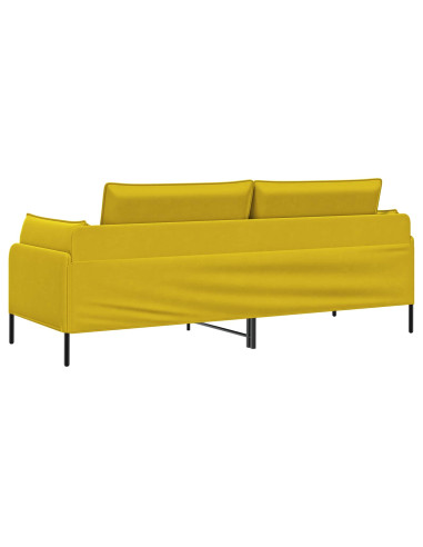 Divano 3-Persone 3 posto Giallo 222 x 81 x 89 cm Velluto