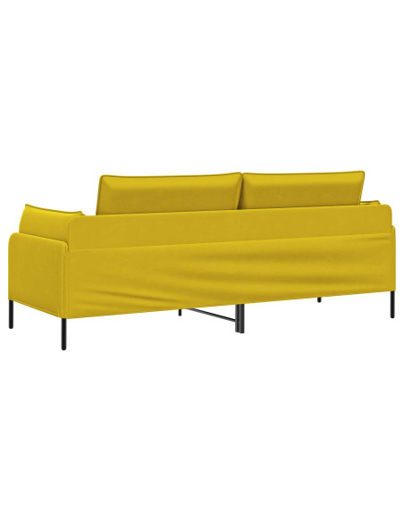 Divano 3-Persone 3 posto Giallo 222 x 81 x 89 cm Velluto