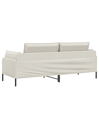 Divano 3-Persone Crema 222 x 81 x 89 cm Velluto