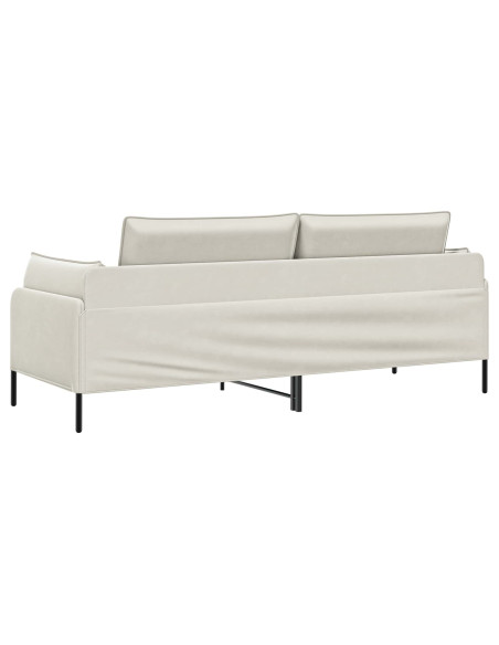 Divano 3-Persone Crema 222 x 81 x 89 cm Velluto