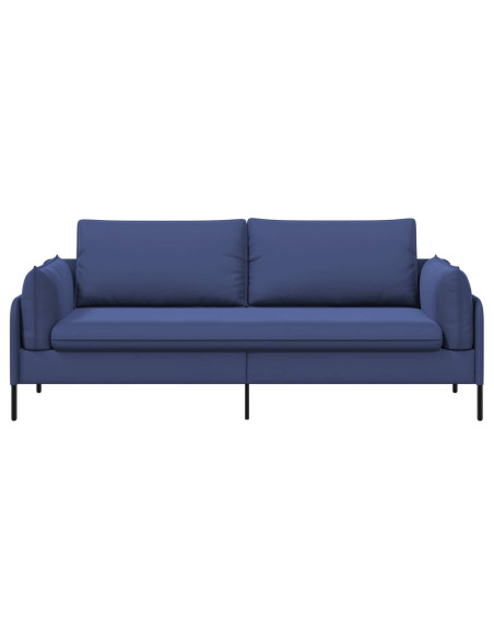 Divano 3-Persone Blu Polizia 222 x 81 x 89 cm Velluto