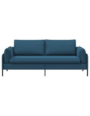 Divano 3-Persone 3 posto Blu 222 x 81 x 89 cm Velluto