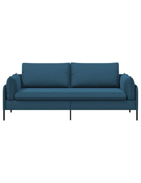 Divano 3-Persone 3 posto Blu 222 x 81 x 89 cm Velluto