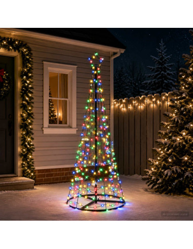 Albero di Natale LED a spirale con base EKENAS 180 cm 220 LED