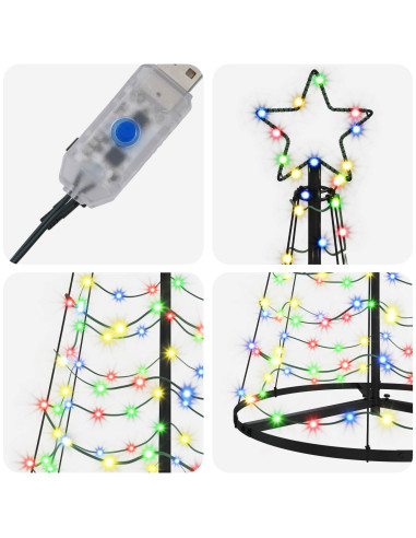 Albero di Natale LED a spirale con base EKENAS 180 cm 220 LED