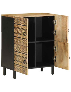 Credenza 60x33,5x75 cm in Legno Massello di Mango Grezzo