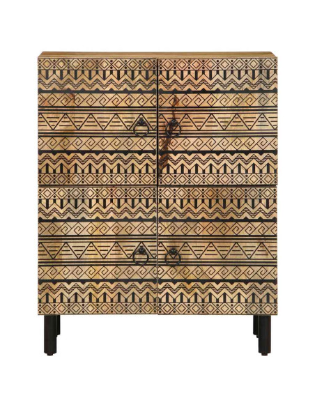 Credenza 60x33,5x75 cm in Legno Massello di Mango Grezzo