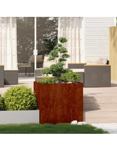 Fioriera Arrugginita 80x80x80 cm in Acciaio Corten