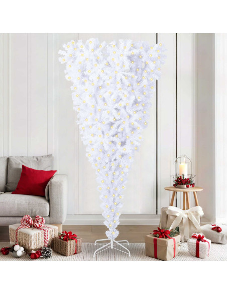 Albero di Natale artificiale Bianco 210 cm PVC e Acciaio