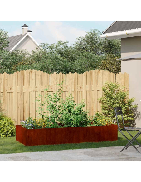 Fioriera Arrugginita 200x80x40 cm in Acciaio Corten