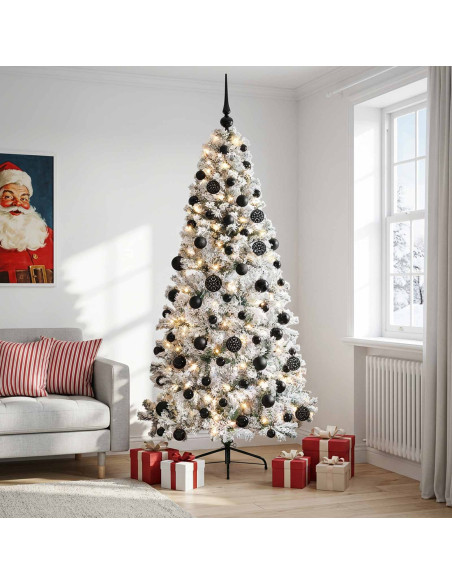 Albero di Natale artificiale con palline 240 cm 300 LED