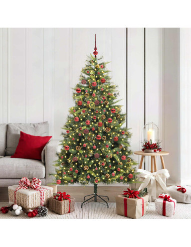 Albero di Natale artificiale pieghevole con coni Verde 180 cm