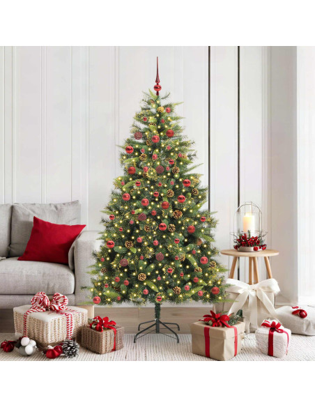 Albero di Natale artificiale pieghevole con coni Verde 180 cm