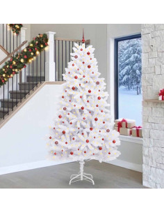 Albero di Natale Artificiale con Rami Pieghevoli Bianco 270 cm