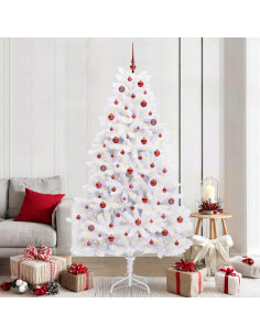 Albero di Natale Artificiale con Rami Pieghevoli Bianco 210 cm