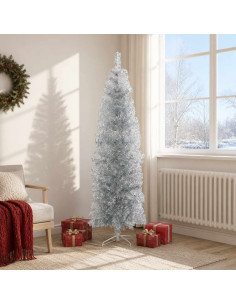 Albero di Natale Artificiale Sottile 180 cm PVC e Acciaio