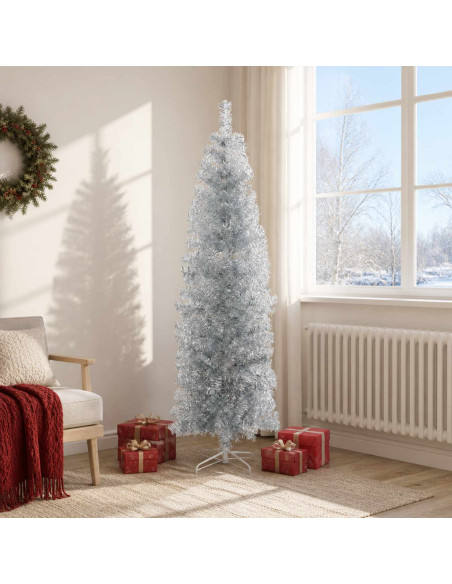 Albero di Natale Artificiale Sottile 180 cm PVC e Acciaio