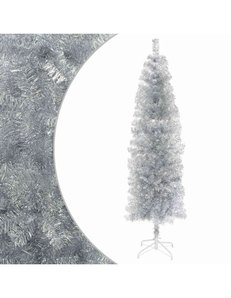 Albero di Natale Artificiale Sottile 180 cm PVC e Acciaio