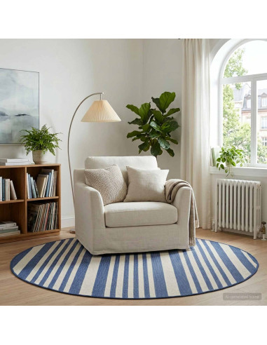 Tappeto per interni ed esterni OLITE Naturale e blu navy