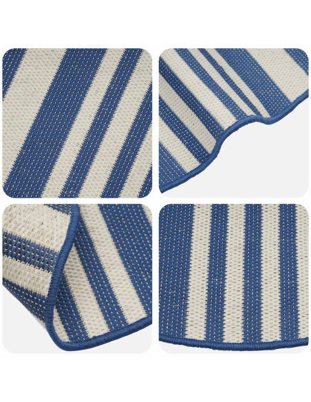Tappeto per interni ed esterni OLITE Naturale e blu navy