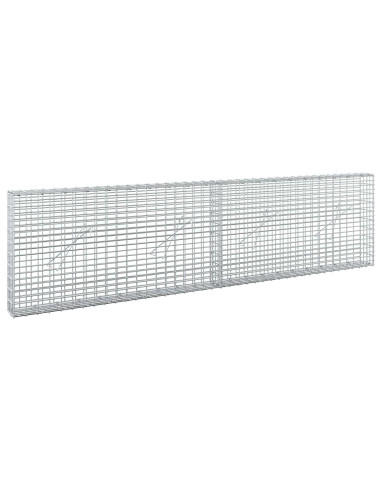 Gabione con Filo da 5 mm e Rete da 5x2,5 cm 200x10x50 cm