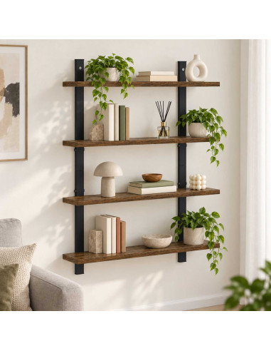 Scaffale da parete Rovere Fumo 60.5 x 13.5 x 80.5 cm