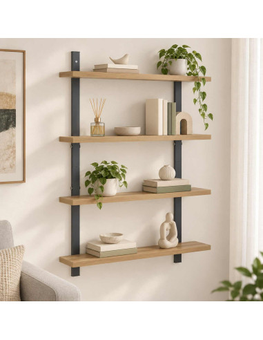 Scaffale da parete Rovere Artigianale 60.5 x 13.5 x 80.5 cm