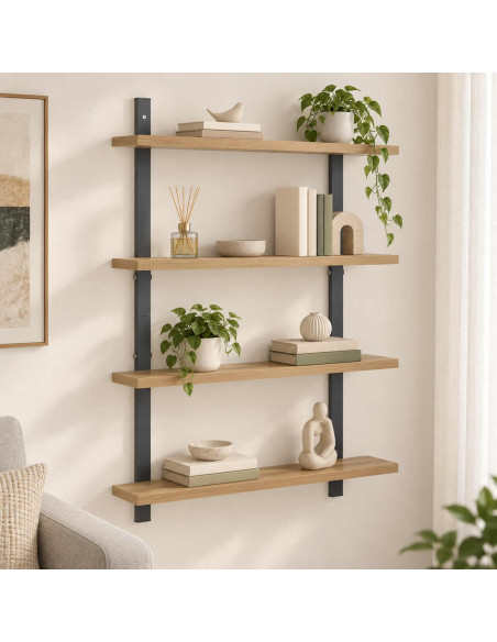 Scaffale da parete Rovere Artigianale 60.5 x 13.5 x 80.5 cm