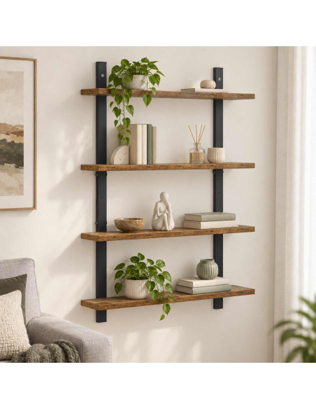 Scaffale da parete Legno antico 60.5 x 13.5 x 80.5 cm