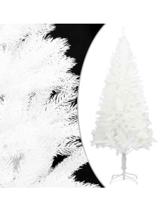 Albero di Natale Preilluminato con Palline Bianco 240 cm PVC