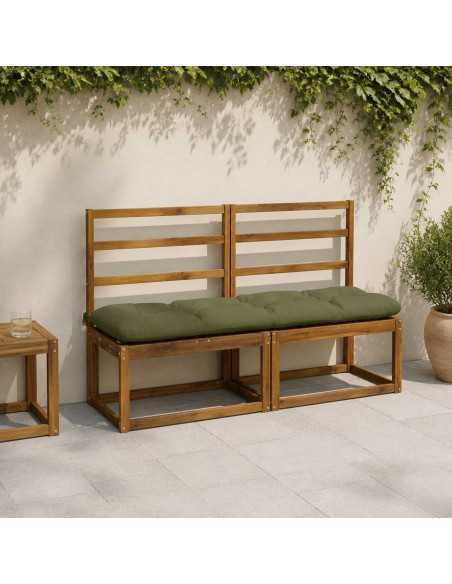 Cuscini per Panchina VIANEN 2 pz 100% Poliestere Verde Oliva