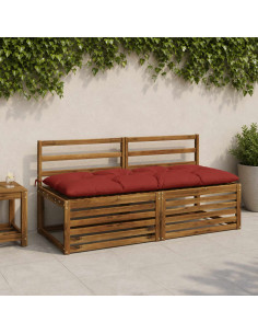 Cuscini per Panchina VIANEN 2 pz 100% Poliestere Rosso