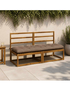 Cuscini per Panchina VIANEN 2 pz 100% Poliestere Tortora