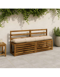 Cuscini per Panchina VIANEN 2 pz 100% Poliestere Crema