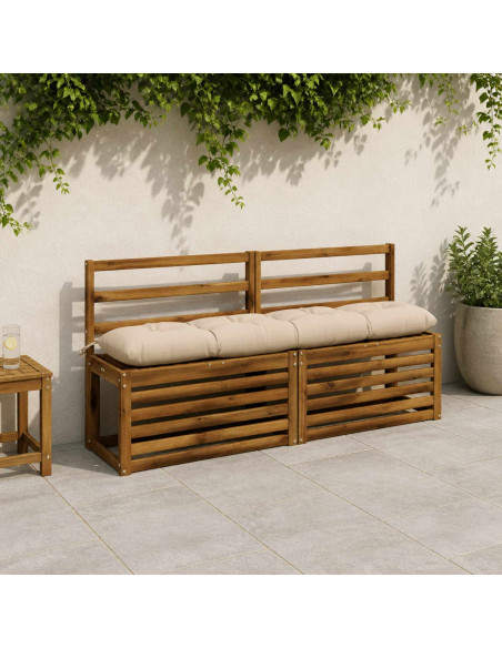 Cuscini per Panchina VIANEN 2 pz 100% Poliestere Crema