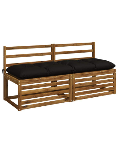 Cuscini per Panchina VIANEN 2 pz 100% Poliestere Nero