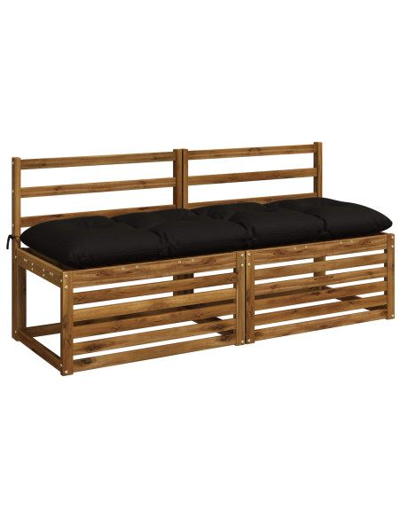 Cuscini per Panchina VIANEN 2 pz 100% Poliestere Nero