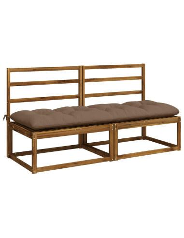 Cuscini per Panchina VIANEN 2 pz 100% Poliestere Tortora