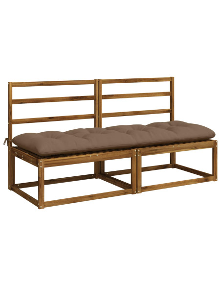 Cuscini per Panchina VIANEN 2 pz 100% Poliestere Tortora