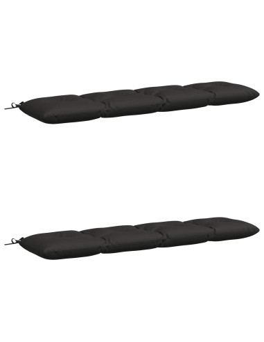 Cuscini per Panchina VIANEN 2 pz 100% Poliestere Nero
