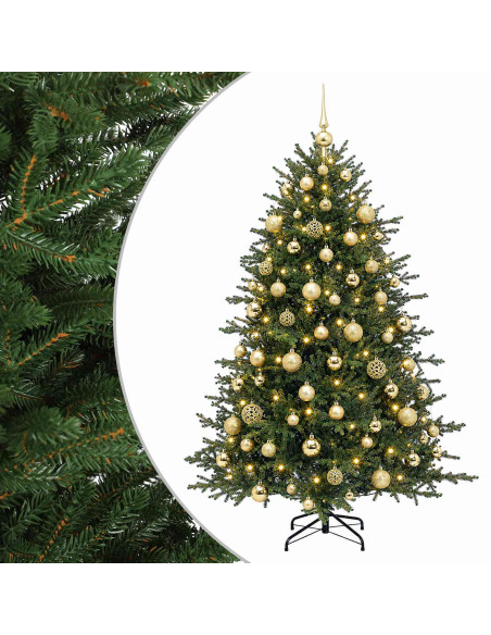 Albero di Natale artificiale con palline 180 cm 300 LED