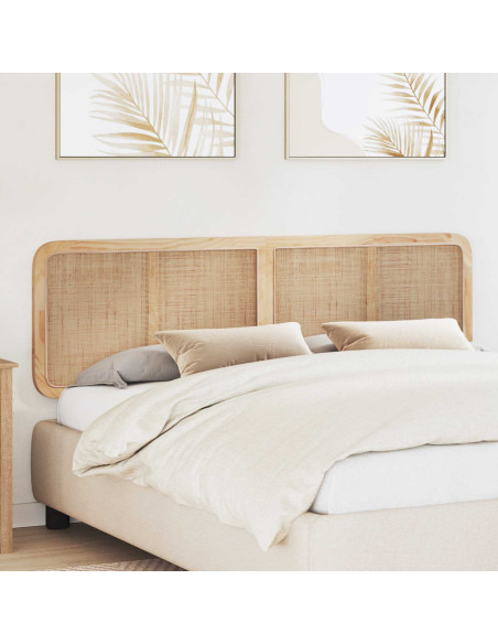 Testiera con testiera Naturale 180 x 55 x 3 cm Rattan